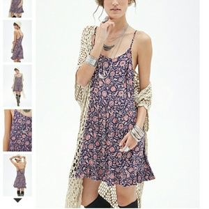 NWOT Forever 21 Purple Floral Strappy Back Dress