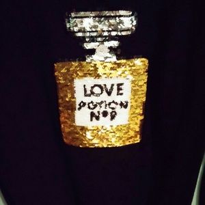 Black sequin LOVE POTION N.9 sweater