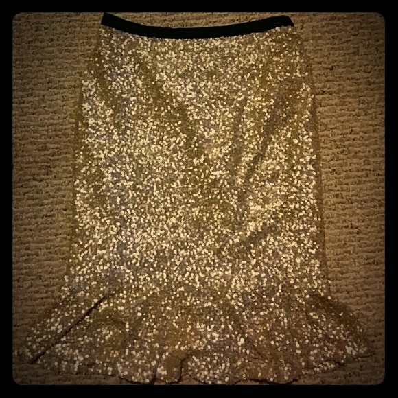 Gold sequined Gianni Bini pencil skirt