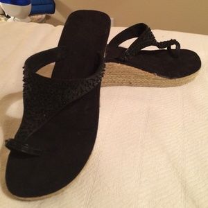 Beaded/sequined black espadrilles