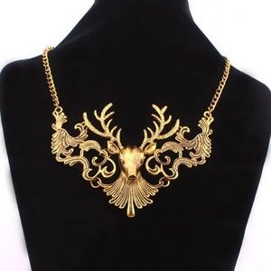 NEW!! Fun buck deer statement necklace