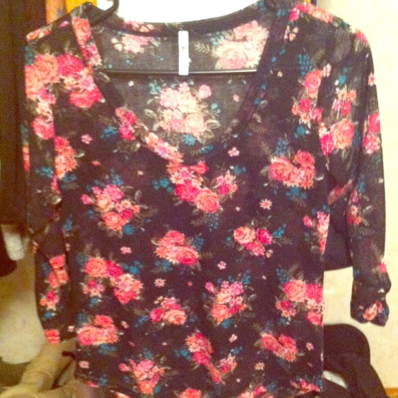 Black and white flower shirt