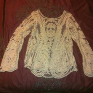 Creme lace Sheer top