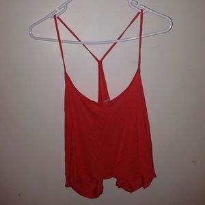 Coral racerback crop top