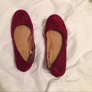 Burgundy flats