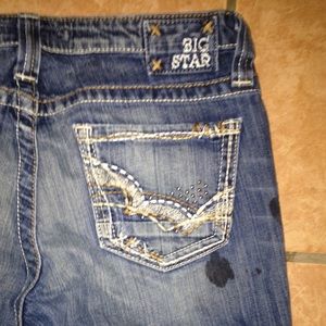 BIG STAR Madison boot cut leg JEANS 31L destroyed