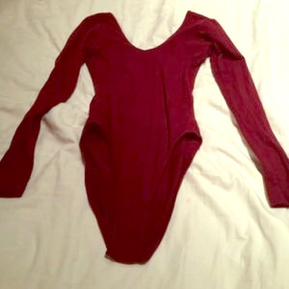 AMERICAN•APPAREL Long sleeve maroon Leotard