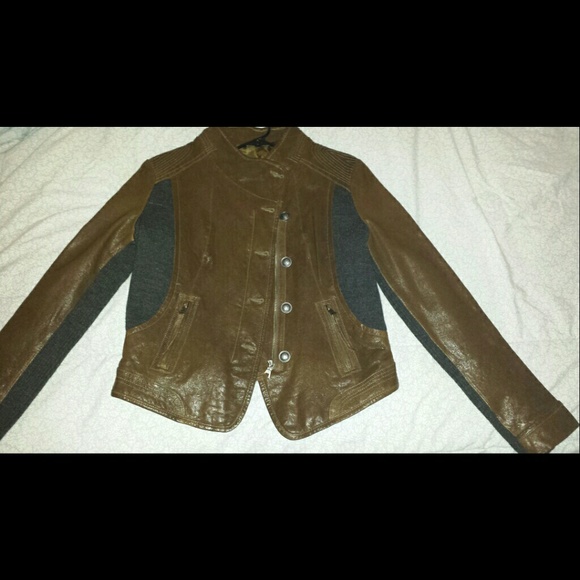 Via Spiga Military Style Brown Leather Jacket - Picture 4 of 4