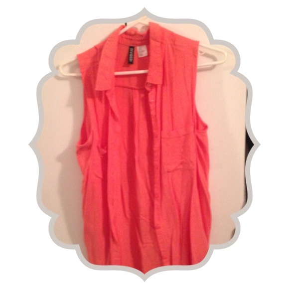 collared coral colored shirt - Picture 1 of 1