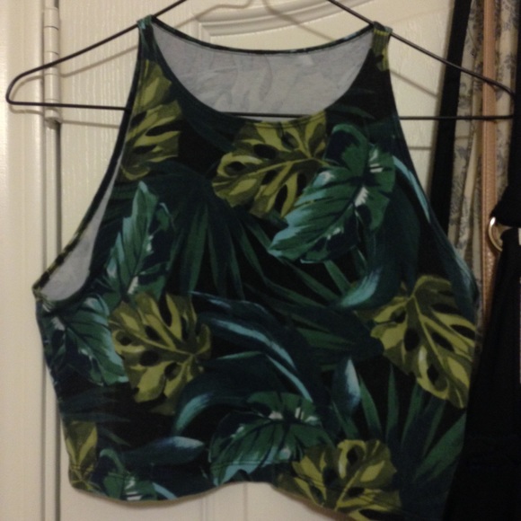 American apparel jungle print crop top