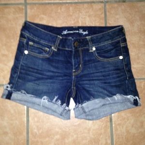 American eagle stretch midi denim JEAN SHORTS dark