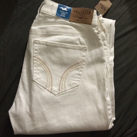 White skinny hollister jeans
