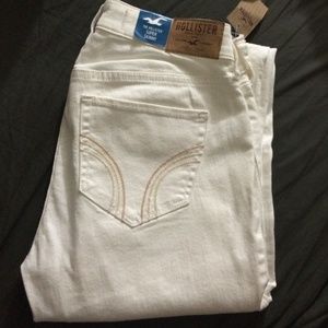 White skinny hollister jeans