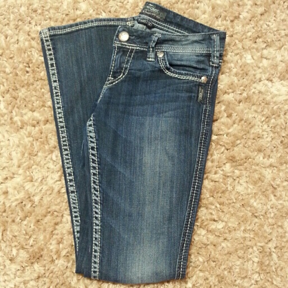 silver jean flares