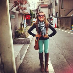 Sea foam Green Skinny Jeans