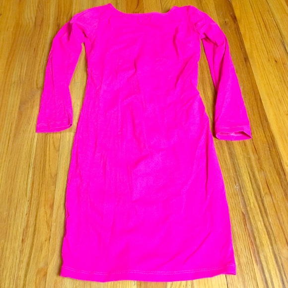 Low back hot pink dress