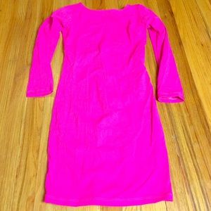 Low back hot pink dress