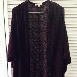 PLUM OPEN FRONT CARDIGAN NWOT