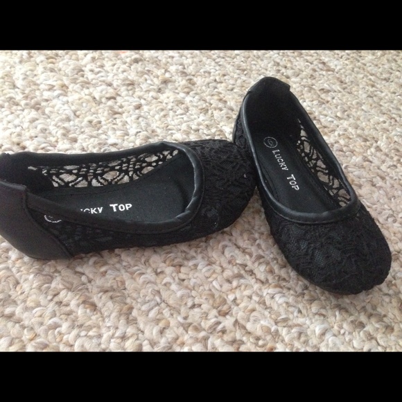 Black lace flats for toddler girl