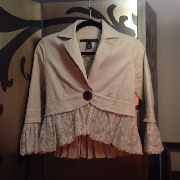 Robert Rodriguez cream and lace blazer