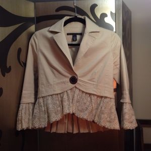 Robert Rodriguez cream and lace blazer