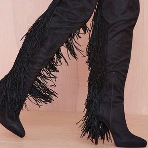 Jeffrey Campbell Simpson (suede fringe boots)
