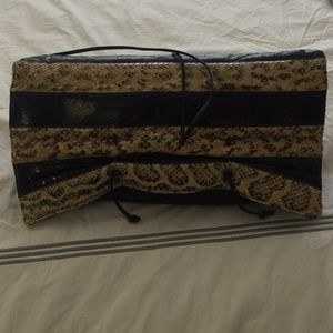 Clutch, oversized leather