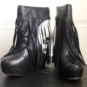 Koolaburra Skull Moshi Veleta fringes wedge boots