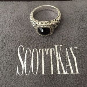 Scott Kay Black Onyx and Diamond Ring. Size 7