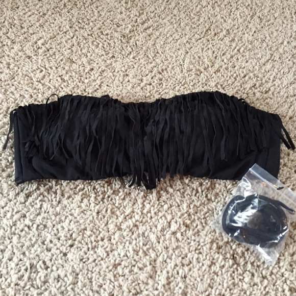 Victoria secret strapless fringe bathing suit top