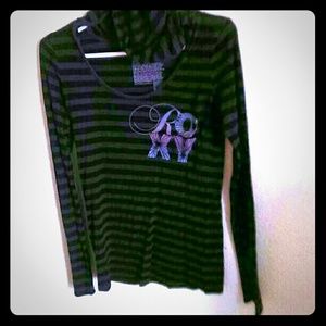 Roxy striped pullover hoodie sz S