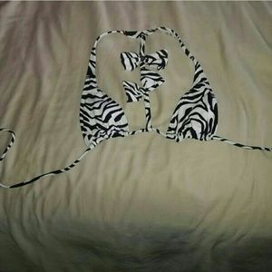 San Lorenzo zebra bow-back bikini top sz S
