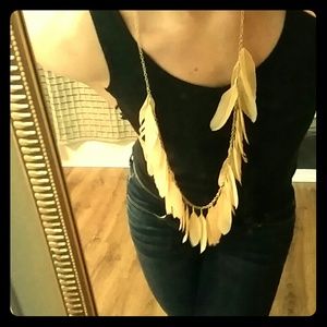 Peach Feather Necklace!