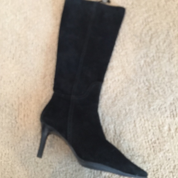 Black Suede Boots. Size 6 1/2
