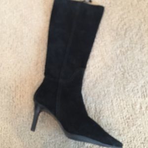Black Suede Boots. Size 6 1/2