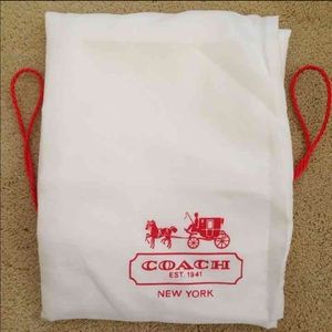 New! COACH Dust Cover Bag White/Red LARGE