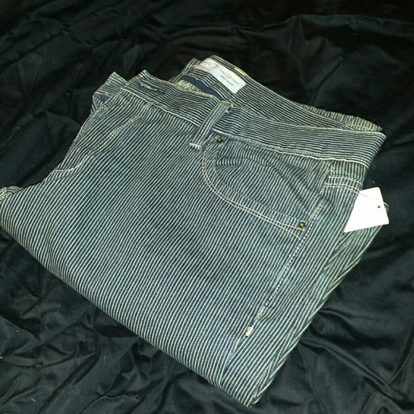 Striped bootcut denim