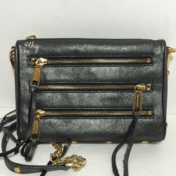 ❌SOLD❌REBECCA MINKOFF FIVE ZIP MINI METALLIC MAC - Picture 2 of 4