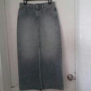 Long denim skirt