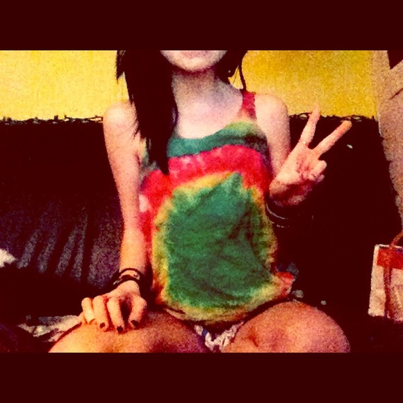 Rasta colored Tiedye muscle tank top