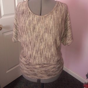 Brown, champagne and cream shirt