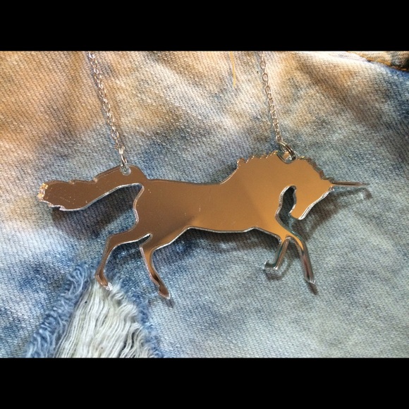 Mirrored unicorn necklace