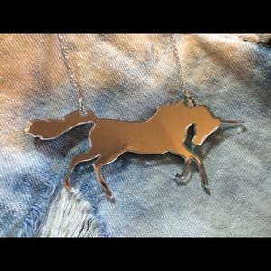 Mirrored unicorn necklace
