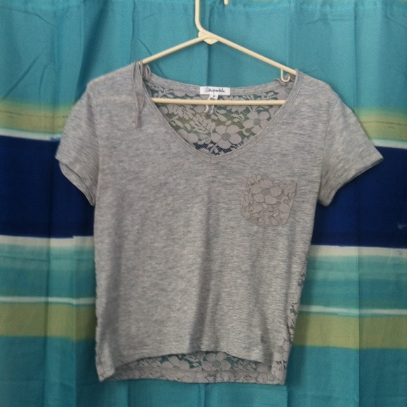 Grey Floral Lace Shirt