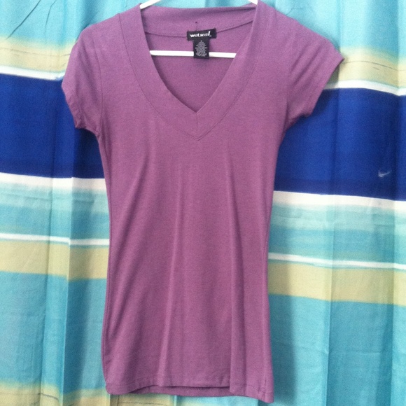 Purple V neck