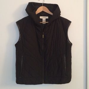 MOVING SALE! Hooded Vest w/ Faux leather trim