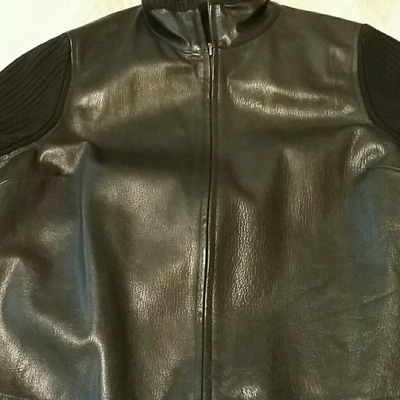 Women faux leather/sweater  jacket