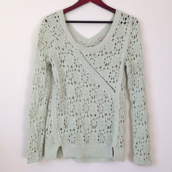 Anthopologie mint green sweater