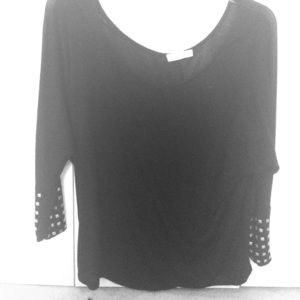 Black Oversized Top with Studs