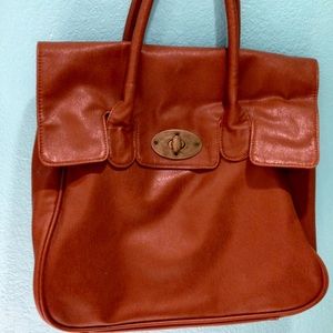 Faux leather tote